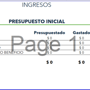 Plantilla Presupuesto para emprendimiento